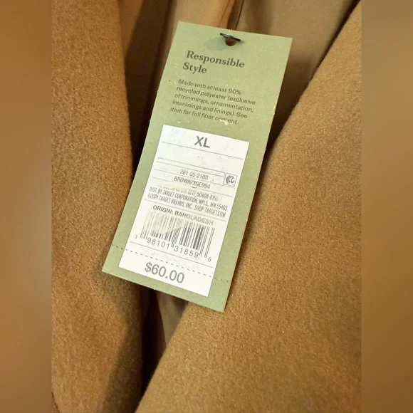 Goodfellow Men's Tan Peacoat - Picture 3 of 4